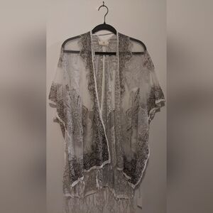 Pretty Persuasions Sheer Paisley Kimono Wrap Coverup One Size NWT